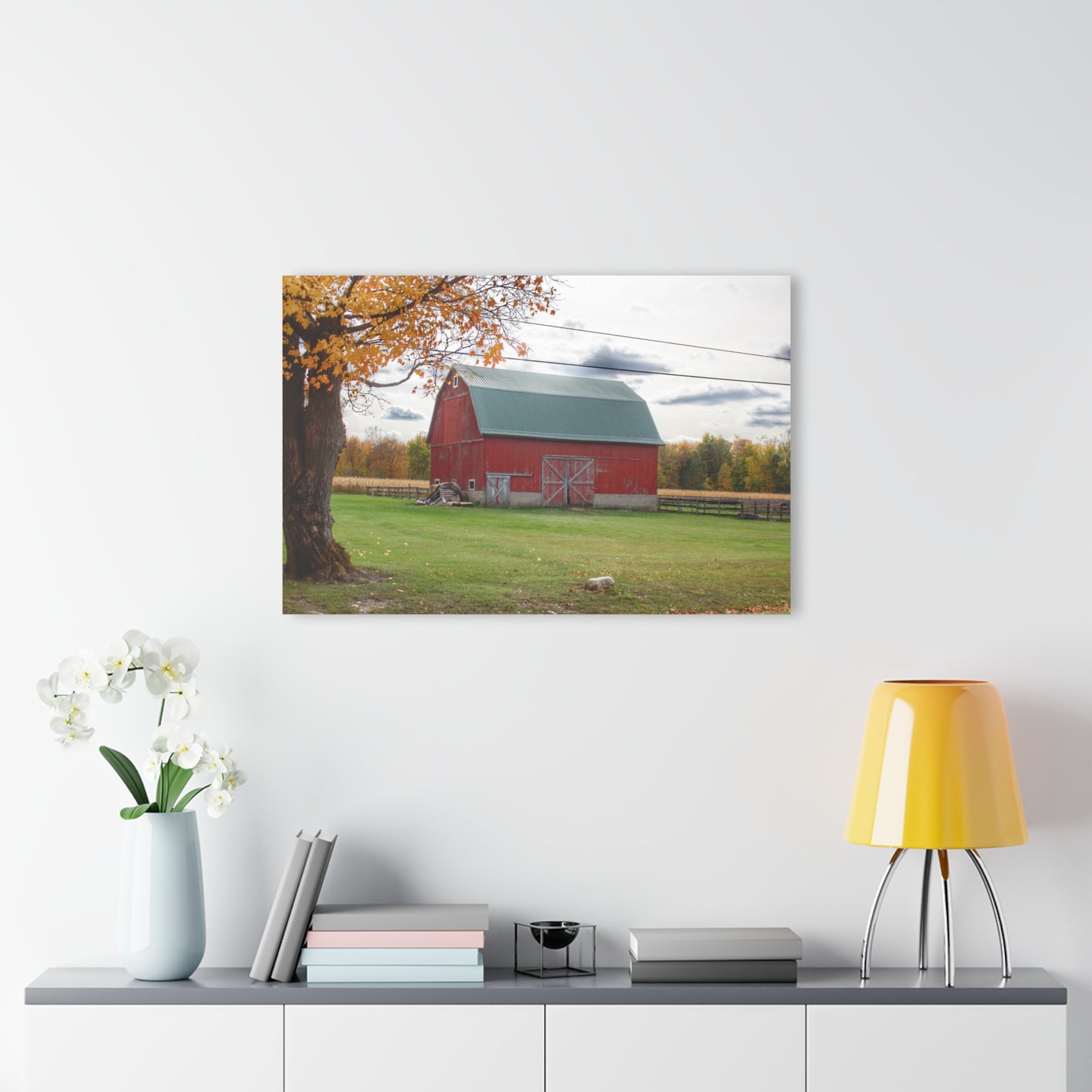 U R There Photography Bowers Roadside Red Rustic Farmhouse Acrylic Wall Print