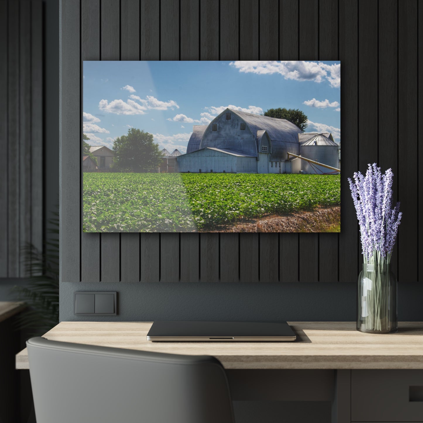 U R There Photography Canada Road White Rustic Farmhouse Acrylic Wall Print