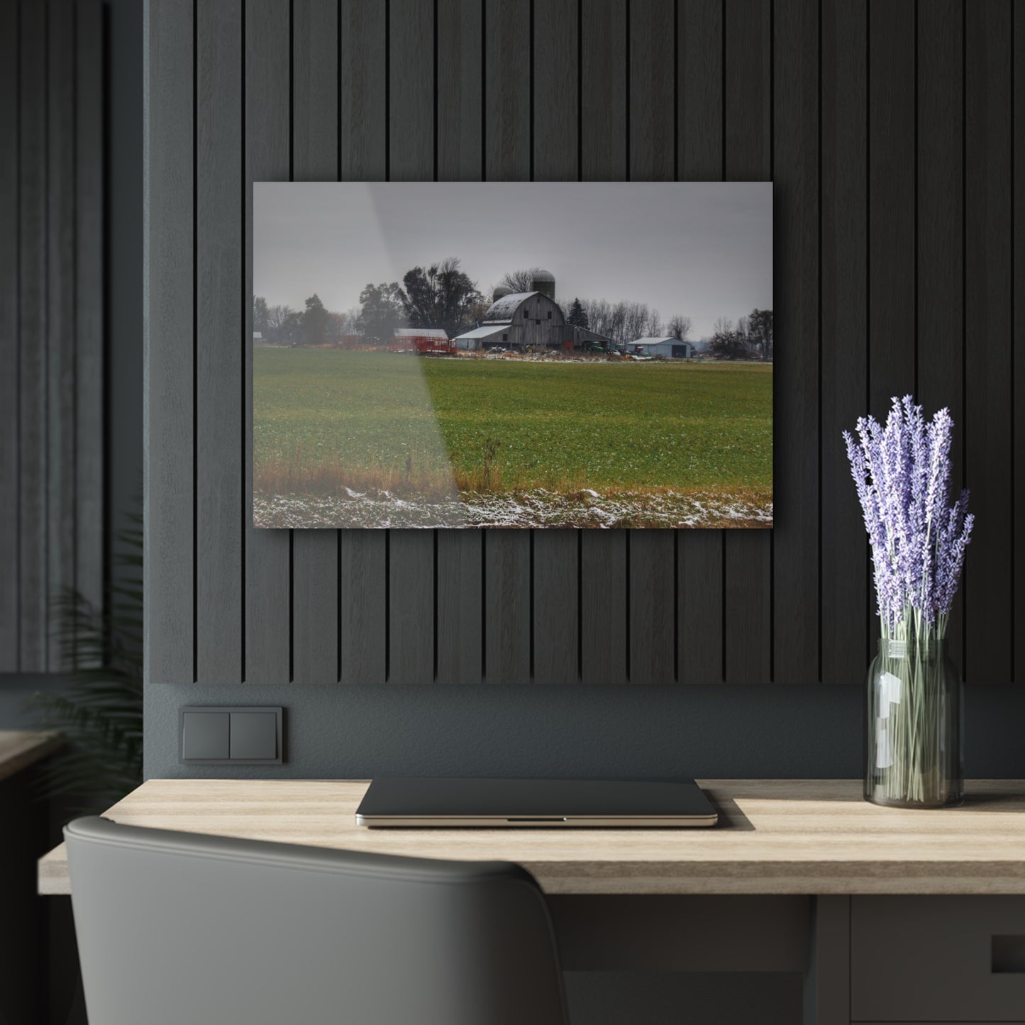 U R There Photography Shepard Road Grey Rustic Farmhouse Acrylic Wall Print