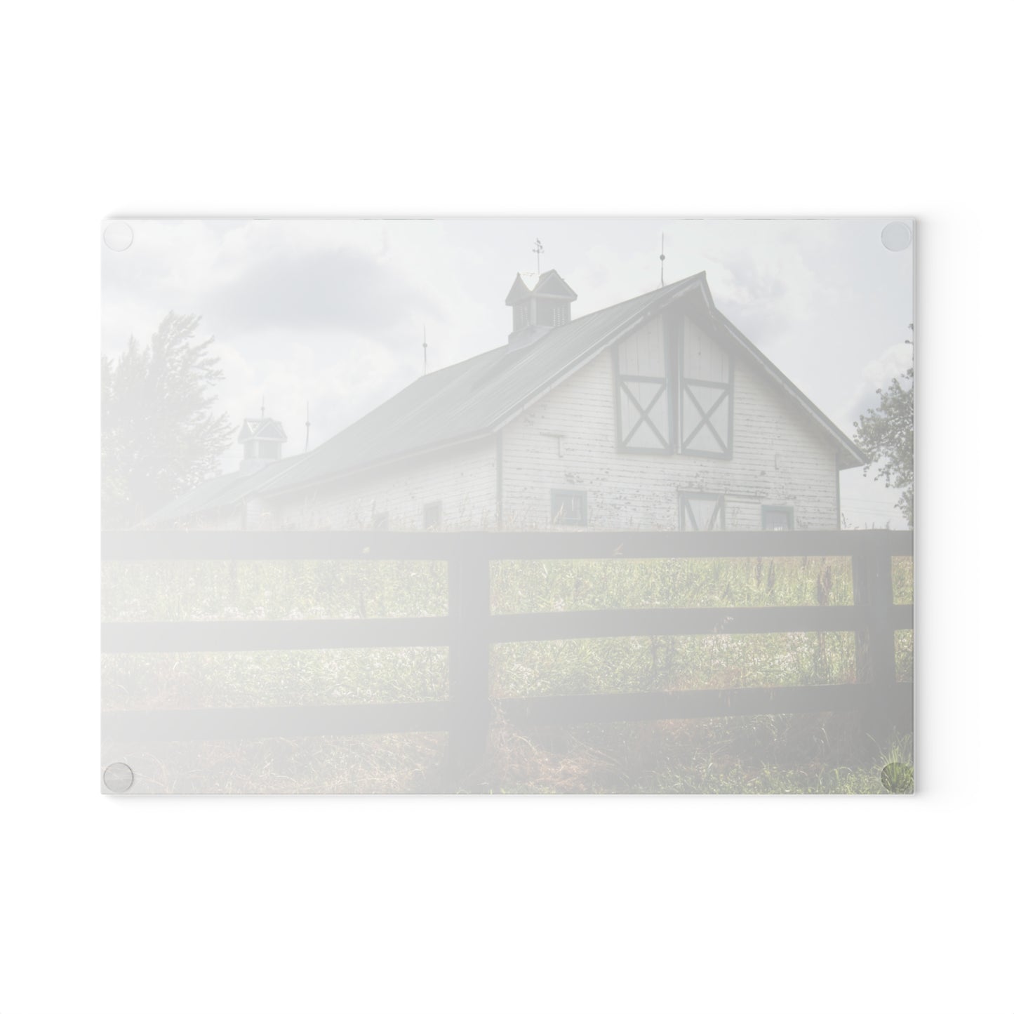 U R There Photography Sutton Road White Rustic Farmhouse Tempered-Glass Cutting Board