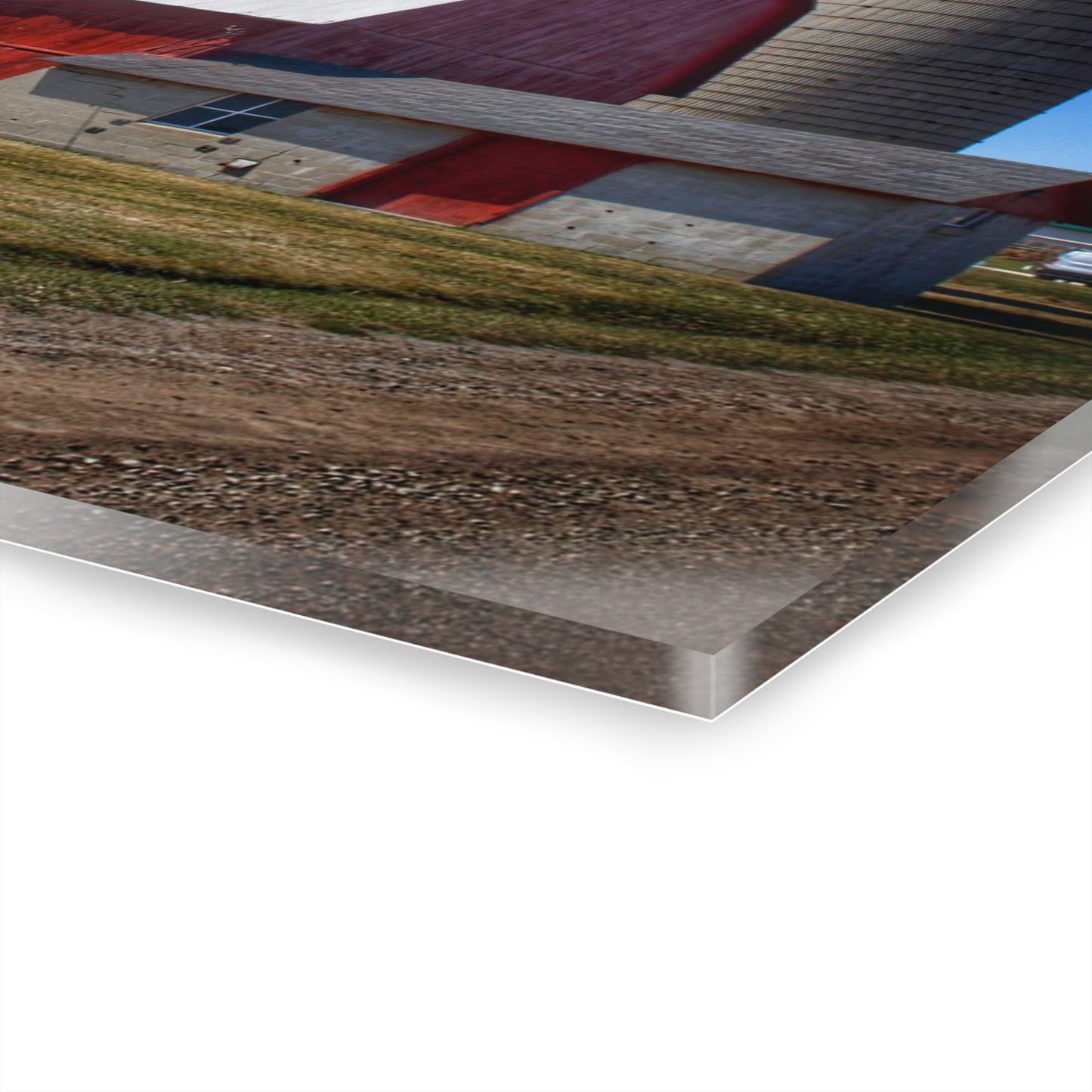 U R There Photography Burt Road Red and Silo Rustic Farmhouse Acrylic Wall Print