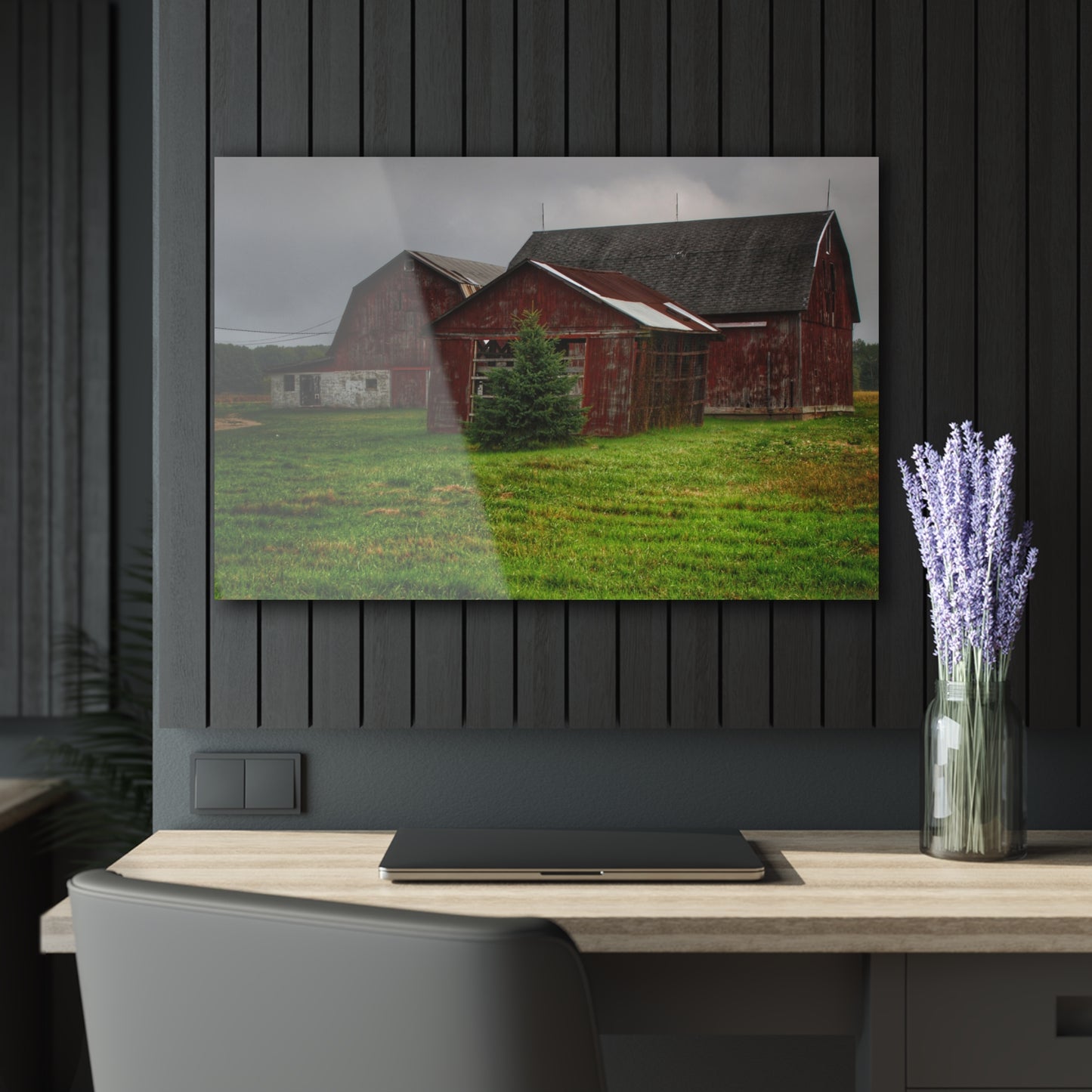 U R There Photography Winslow Road Reds Rustic Farmhouse Acrylic Wall Print