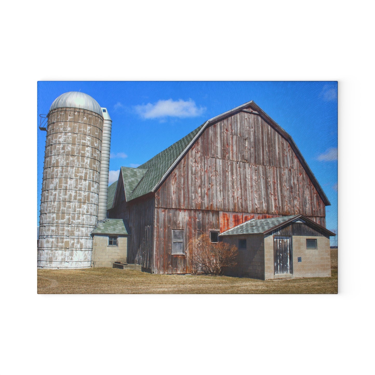 U R There Photography Roedel Road Red in Spring Rustic Farmhouse Tempered-Glass Cutting Board