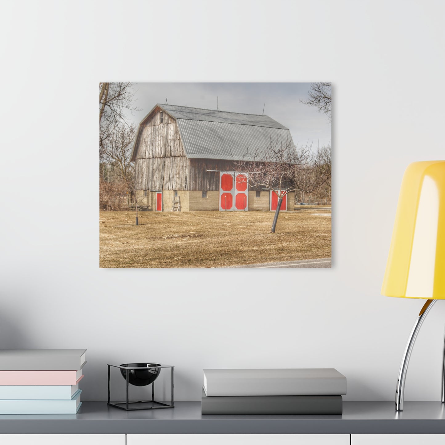 U R There Photography Sheridan Road Grey Rustic Farmhouse Acrylic Wall Print