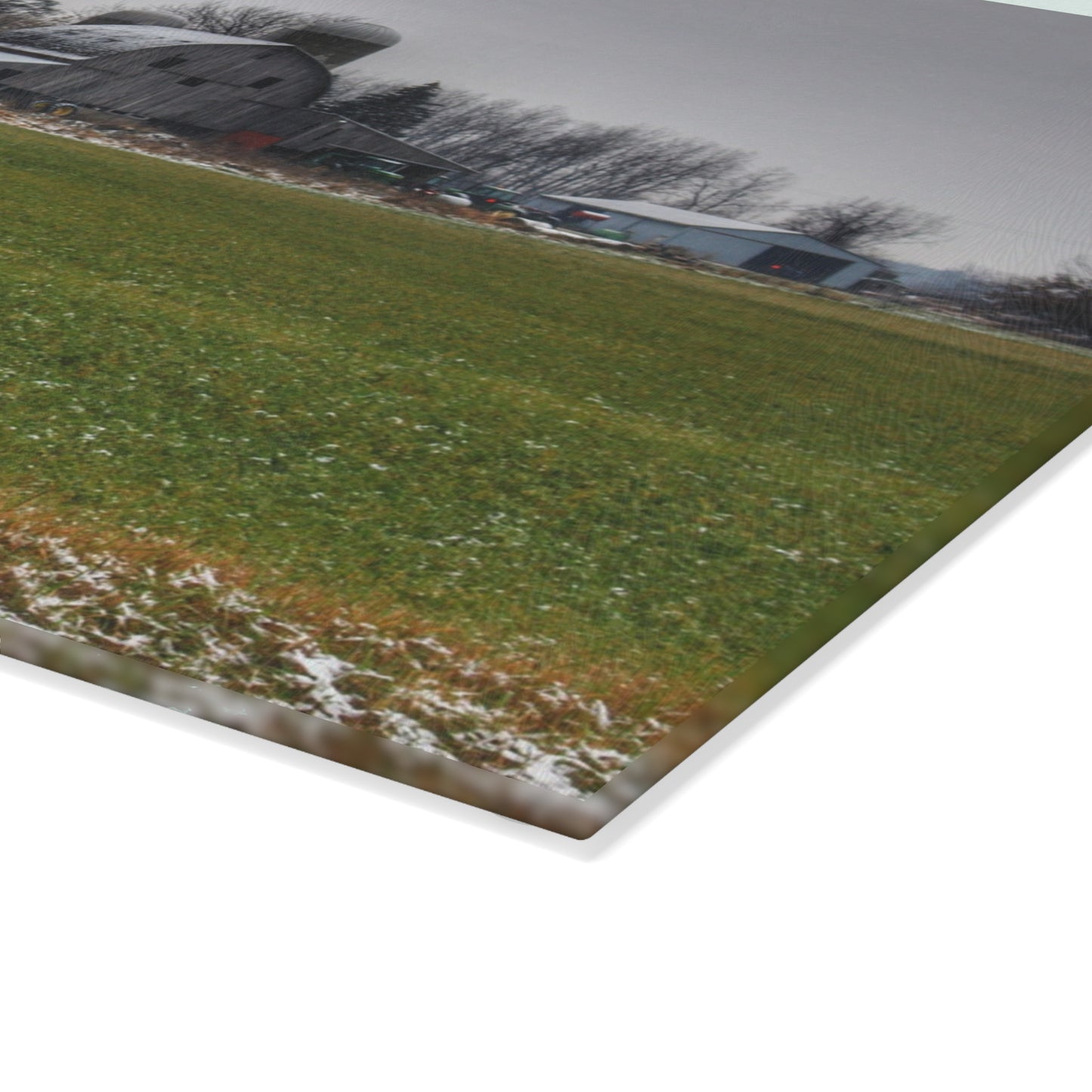 U R There Photography Shepard Road Grey Rustic Farmhouse Tempered-Glass Cutting Board