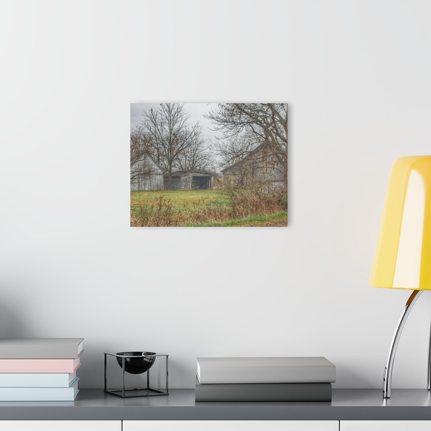 U R There Photography Bowers Road Greys IV Rustic Farmhouse Acrylic Wall Print
