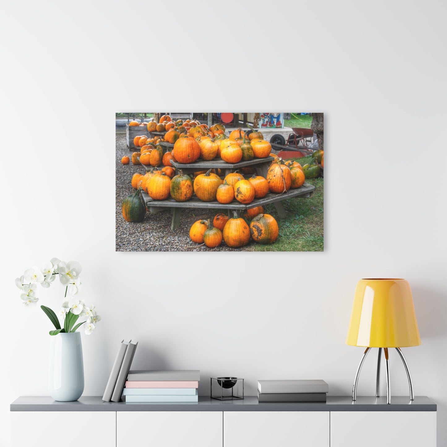 U R There Photography Tabletop Pumpkins Rustic Farmhouse Acrylic Wall Print
