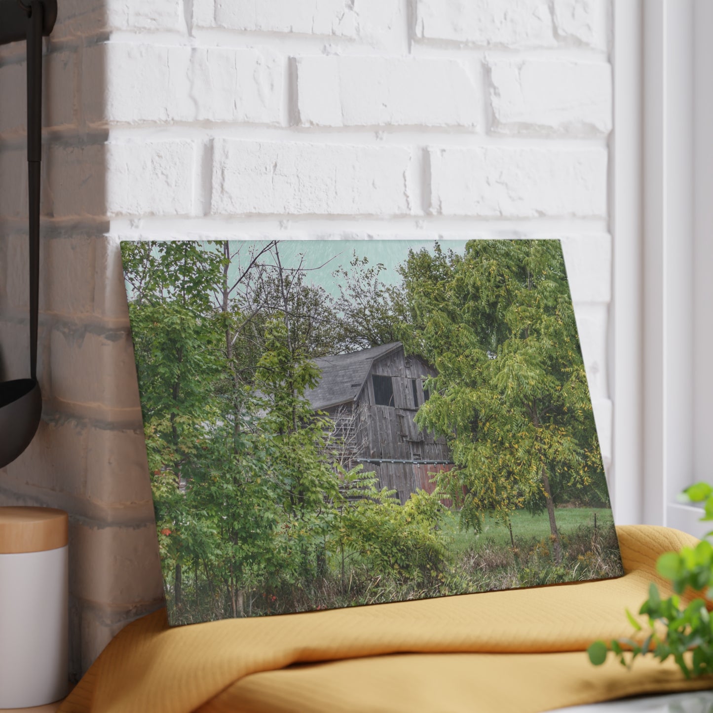 U R There Photography Hayes Road Hidden I Rustic Farmhouse Tempered-Glass Cutting Board
