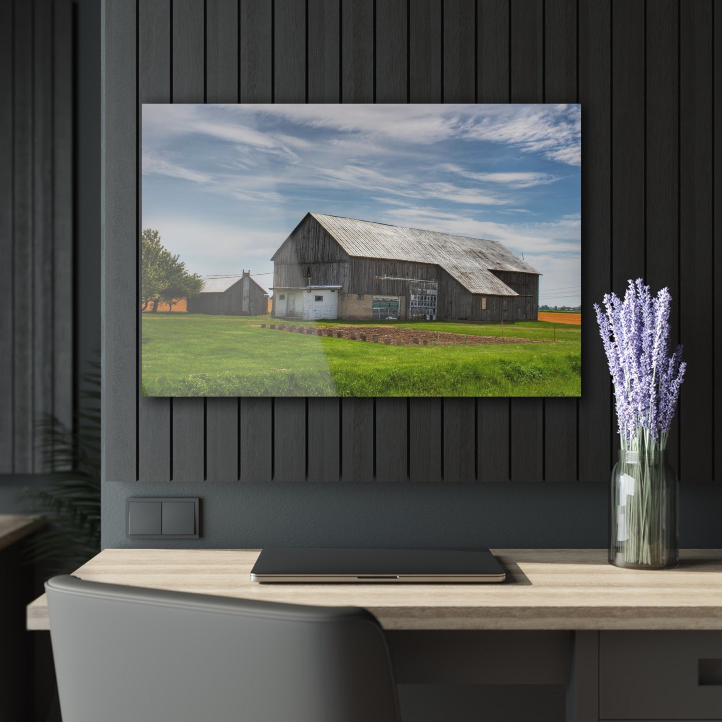 U R There Photography Bay Port Road Greys Rustic Farmhouse Acrylic Wall Print