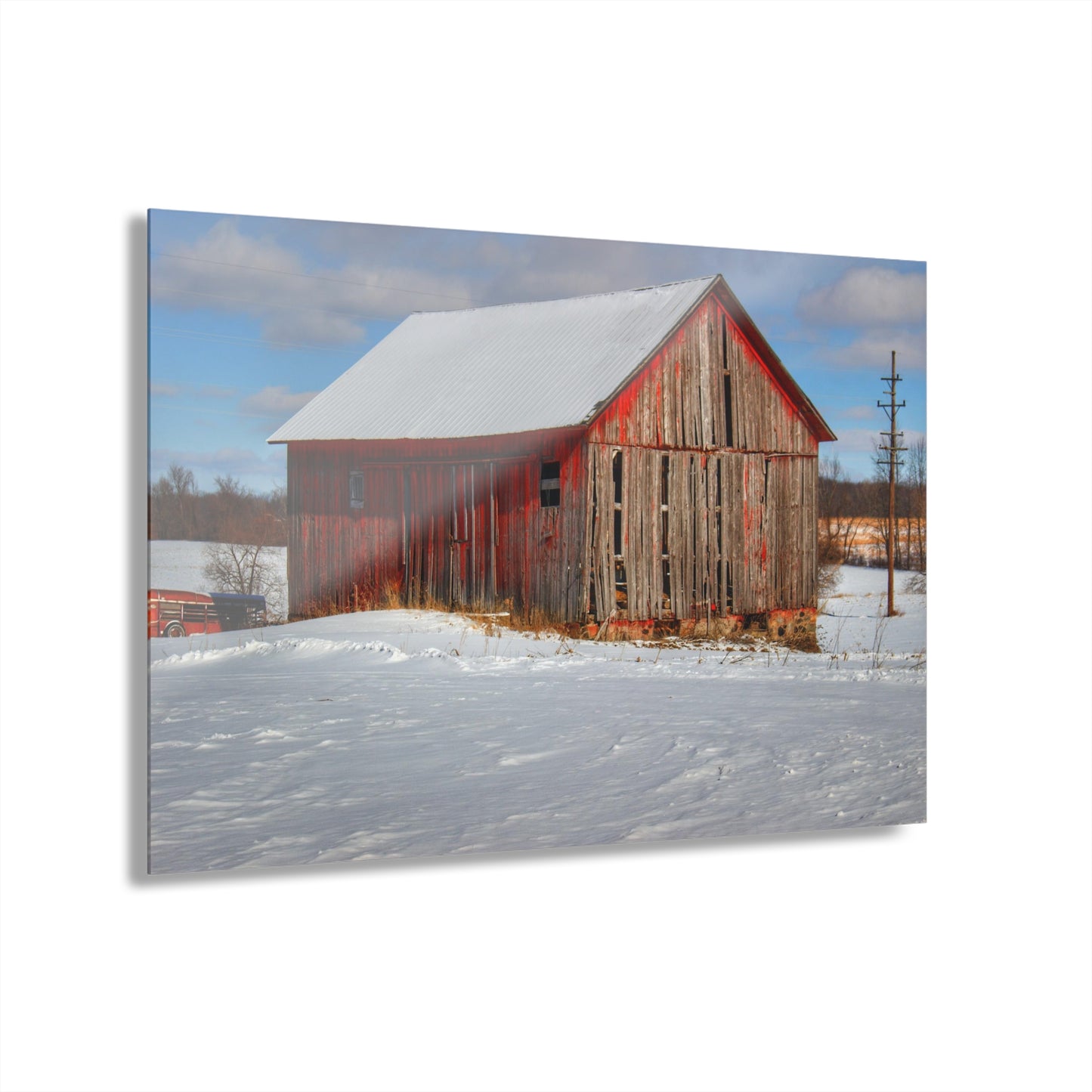 U R There Photography Barnes Road Little Red I Rustic Farmhouse Acrylic Wall Print