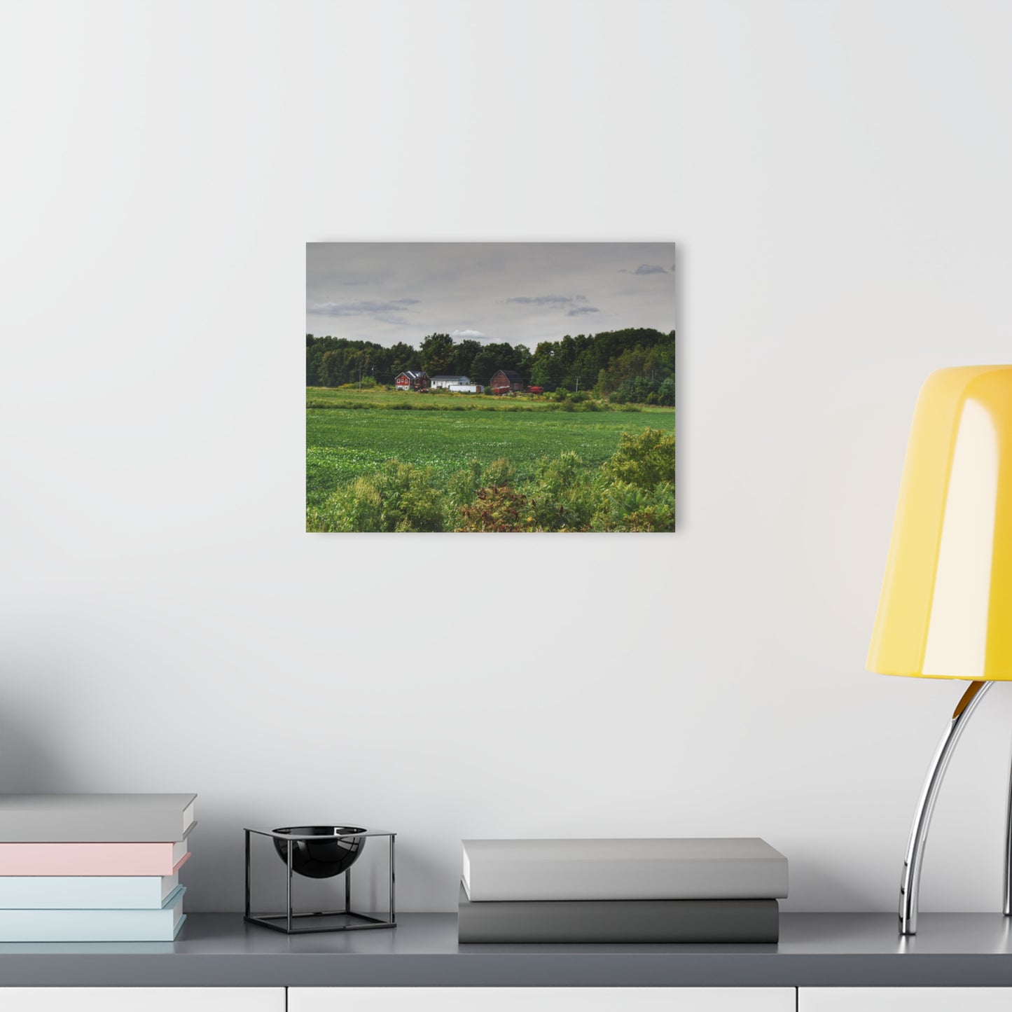 Rustic Farmhouse Wall Print Featuring Across the Field in Silverwood