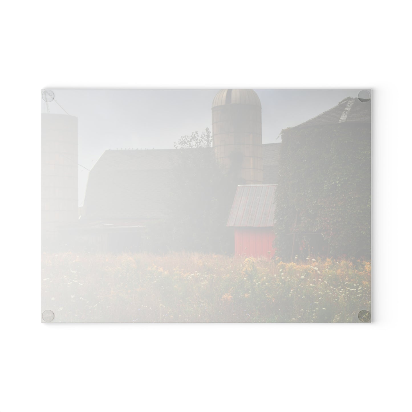 U R There Photography Silos of Otisville Rustic Farmhouse Tempered-Glass Cutting Board
