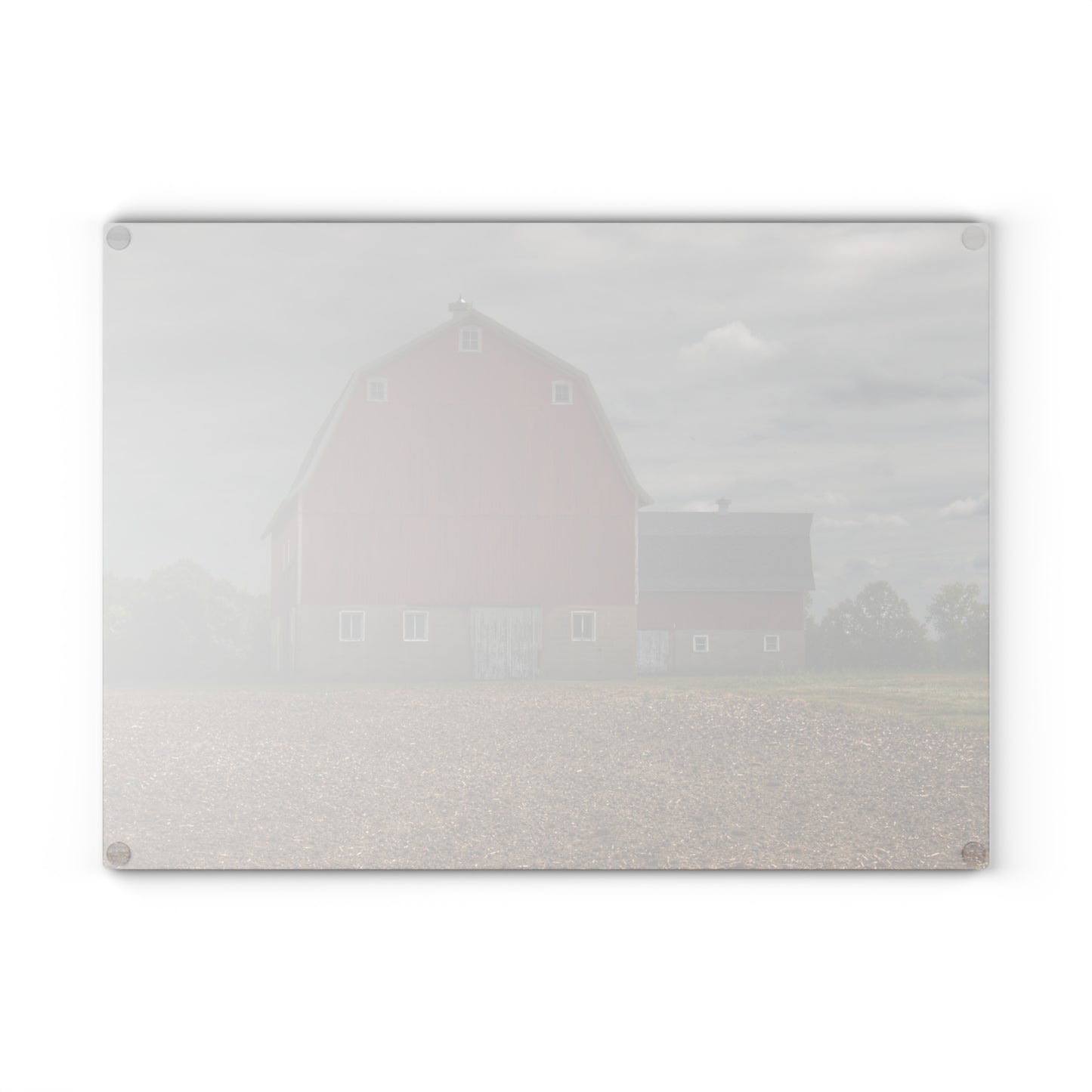 U R There Photography Cade Road Red I Rustic Farmhouse Tempered-Glass Cutting Board
