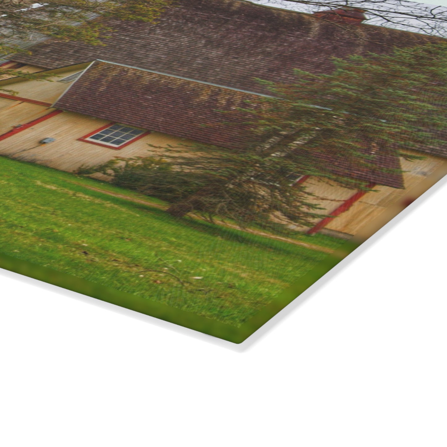 U R There Photography Romeo Van Dyke Grey Rustic Farmhouse Tempered-Glass Cutting Board