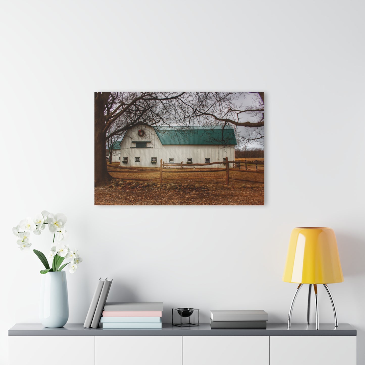 U R There Photography Wilder Road White Rustic Farmhouse Acrylic Wall Print