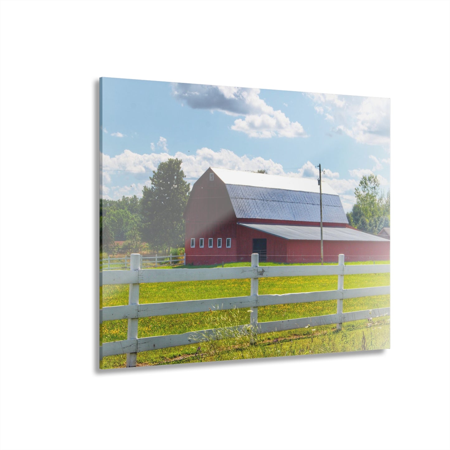 U R There Photography Burt Road Red Rustic Farmhouse Acrylic Wall Print