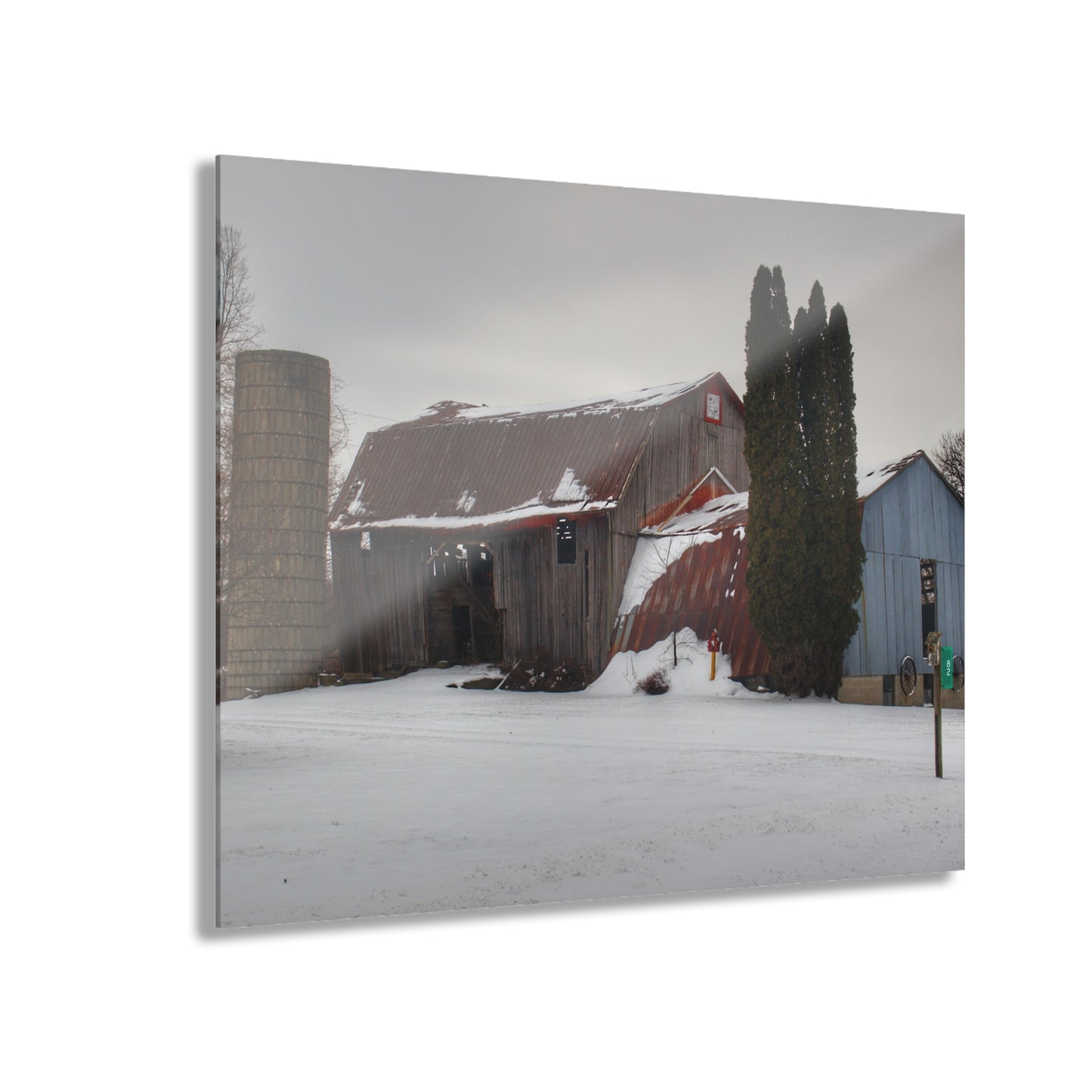 U R There Photography Unionville Grey Rustic Farmhouse Acrylic Wall Print