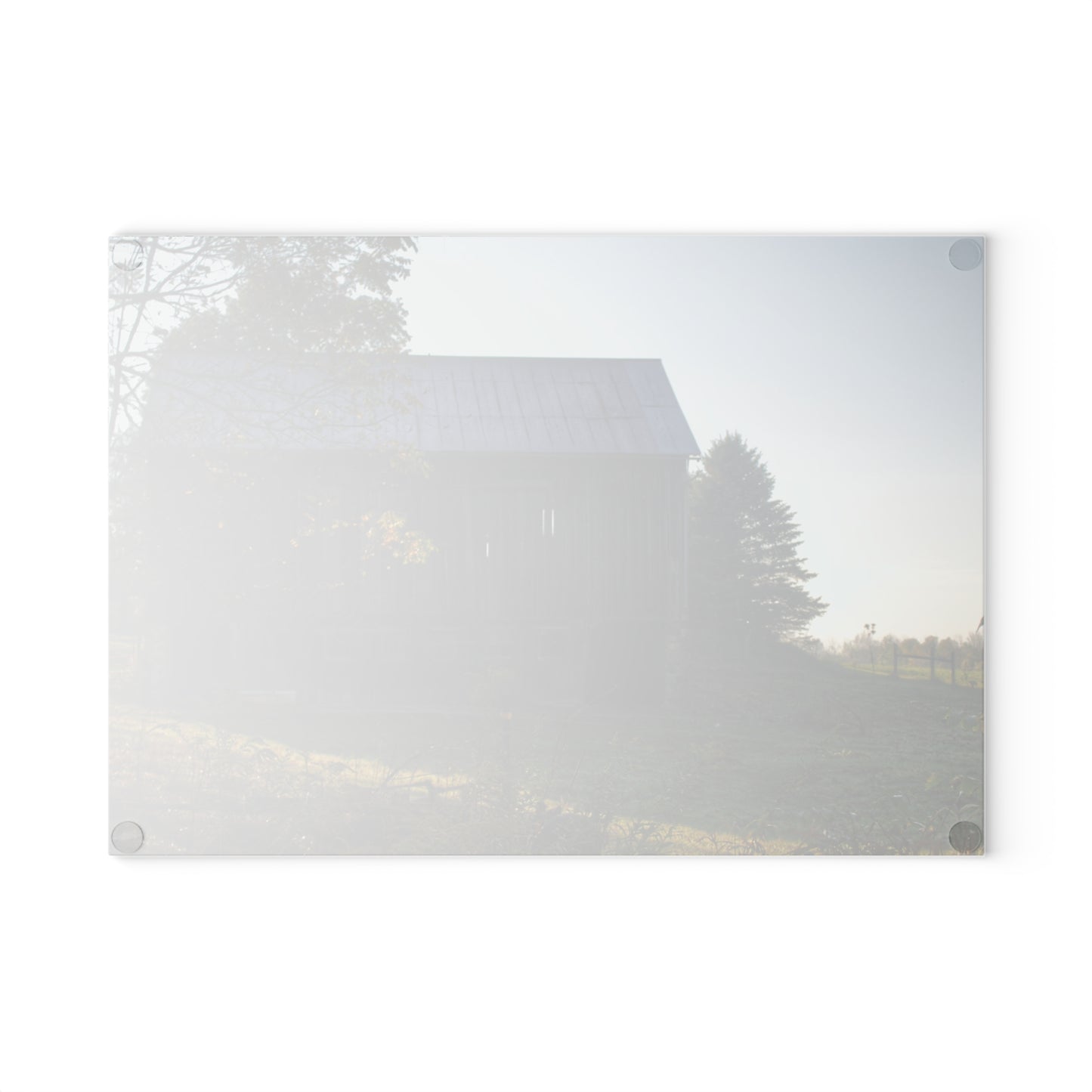 U R There Photography Summers Road Old Grey Rustic Farmhouse Tempered-Glass Cutting Board