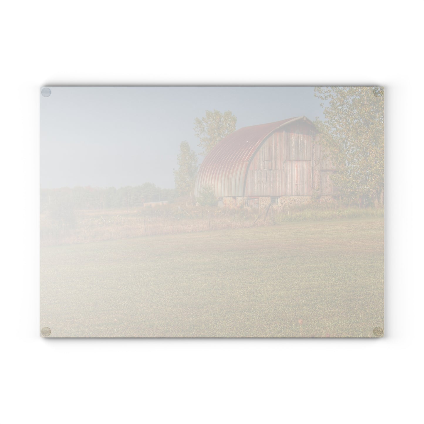 U R There Photography Snover Quonset Grey Rustic Farmhouse Tempered-Glass Cutting Board