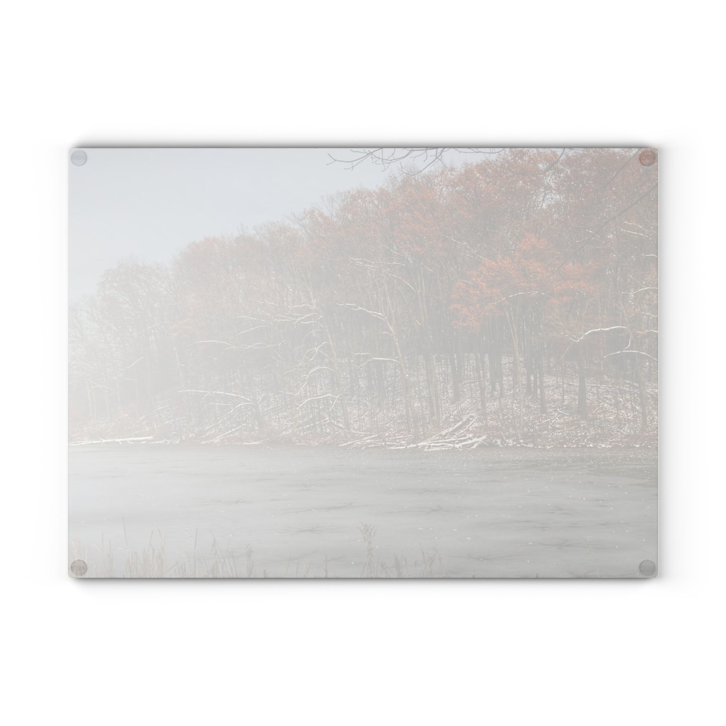 U R There Photography The Freeze of Thornville Rustic Farmhouse Tempered-Glass Cutting Board