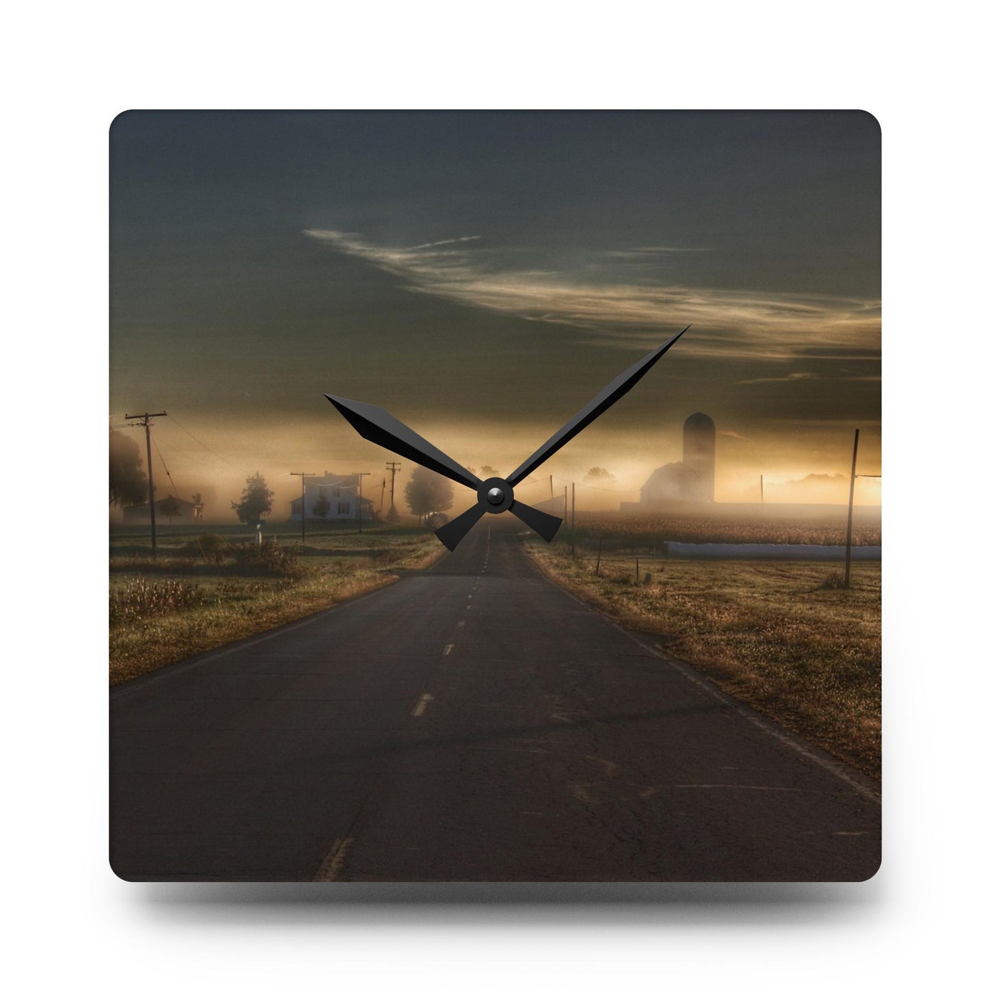 U R There Photography By Dawns Early Light Rustic Farmhouse Acrylic Analog Wall Clock