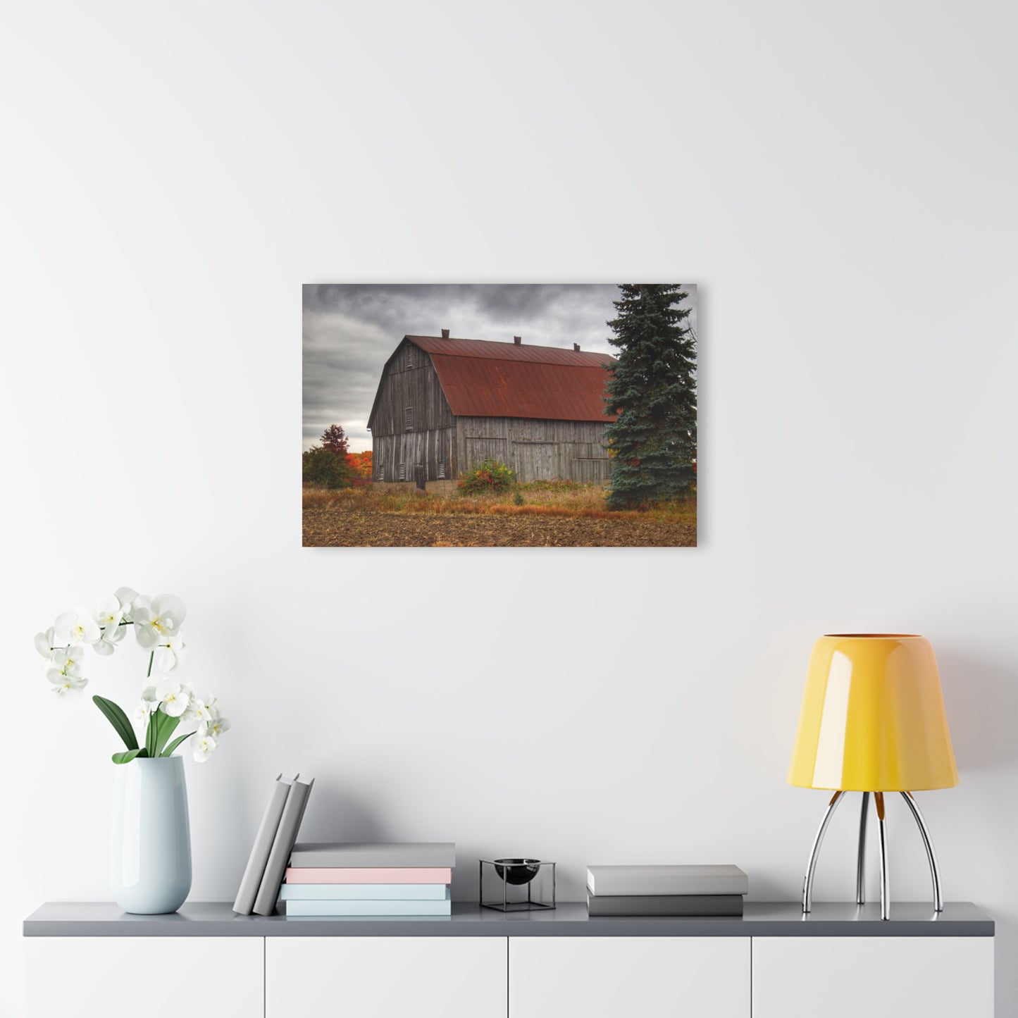 U R There Photography Sheridan Line Road Rusted Grey II Rustic Farmhouse Acrylic Wall Print