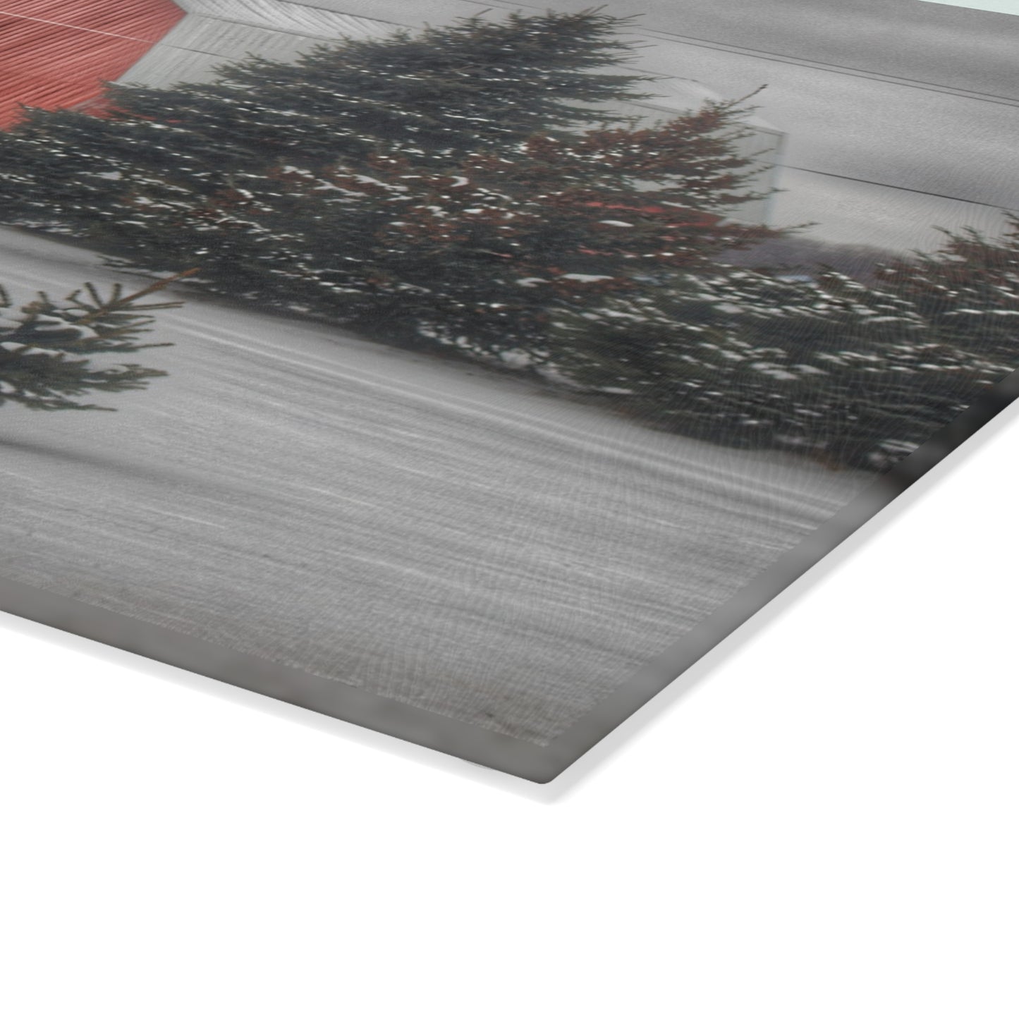 U R There Photography Vernor Road Red II Rustic Farmhouse Tempered-Glass Cutting Board