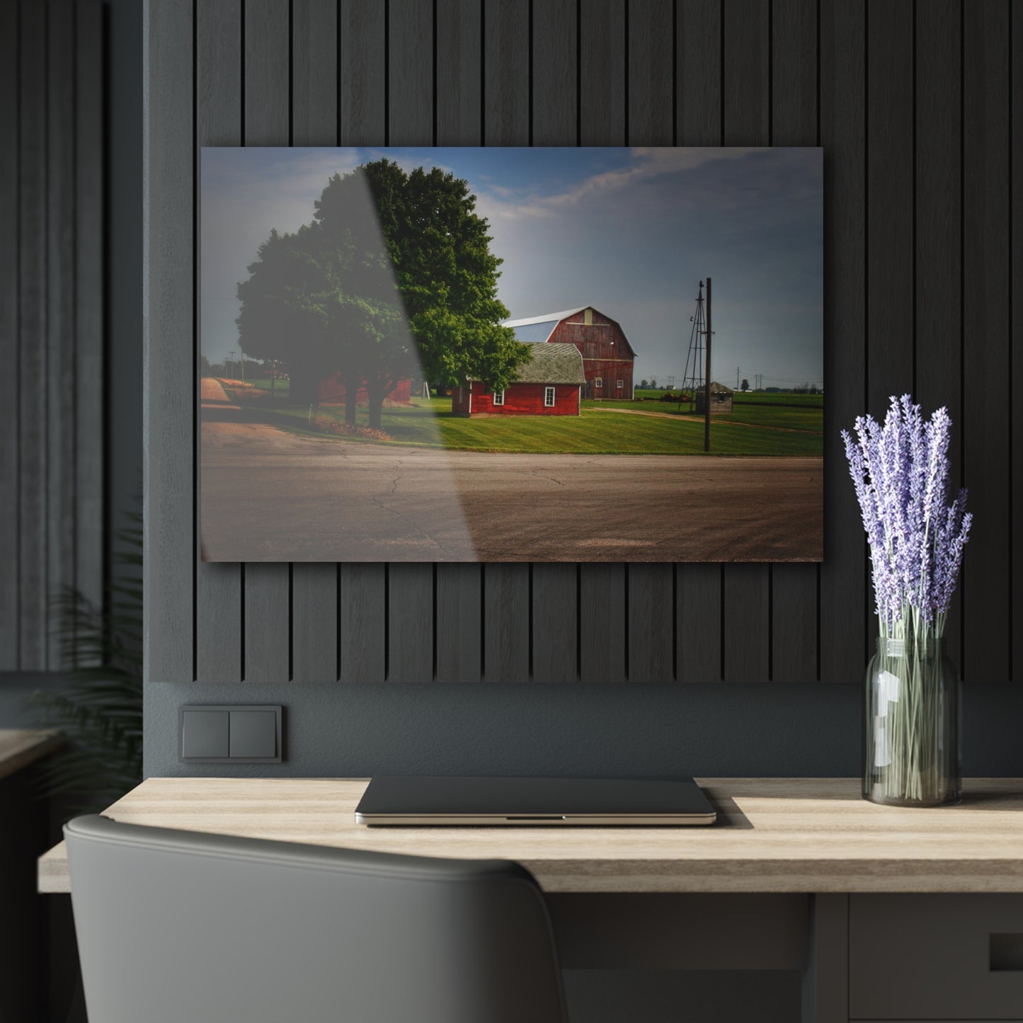 U R There Photography Bradford Road Reds Rustic Farmhouse Acrylic Wall Print