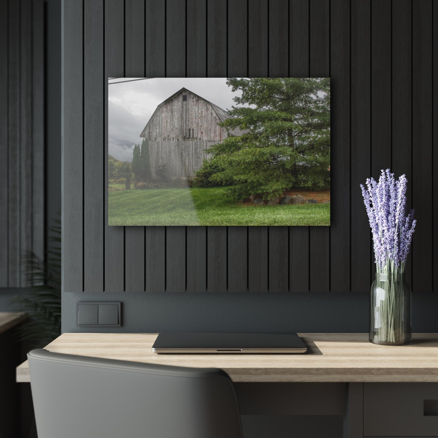 U R There Photography Dequindre Road Grey II Rustic Farmhouse Acrylic Wall Print