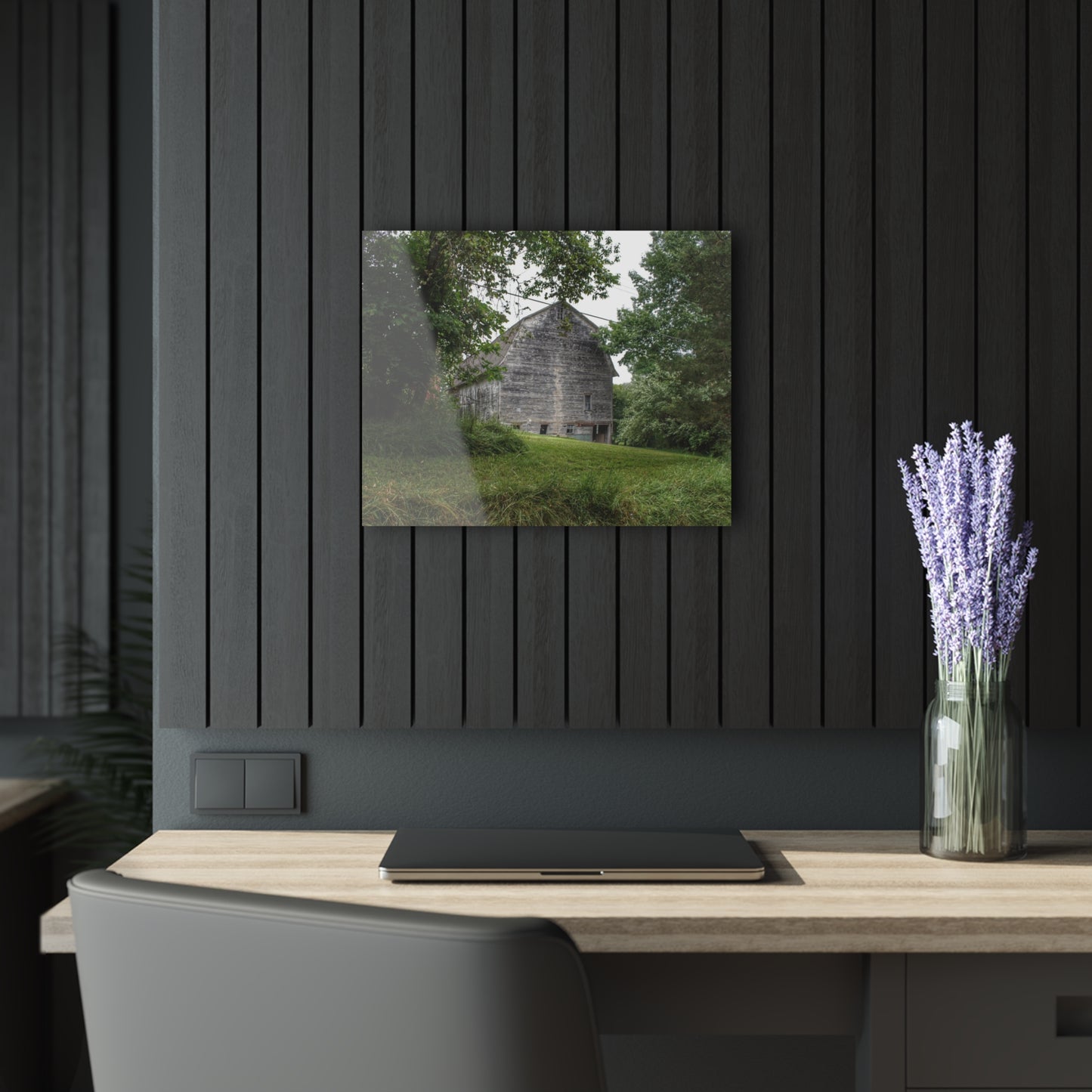 U R There Photography Snell Grey Rustic Farmhouse Acrylic Wall Print