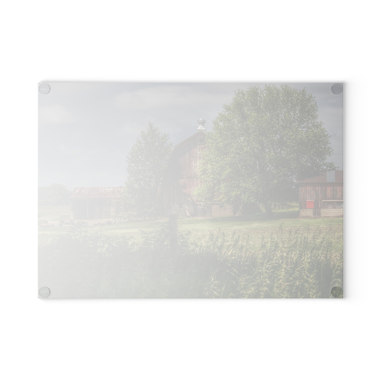 U R There Photography Ross Road Red Rustic Farmhouse Tempered-Glass Cutting Board