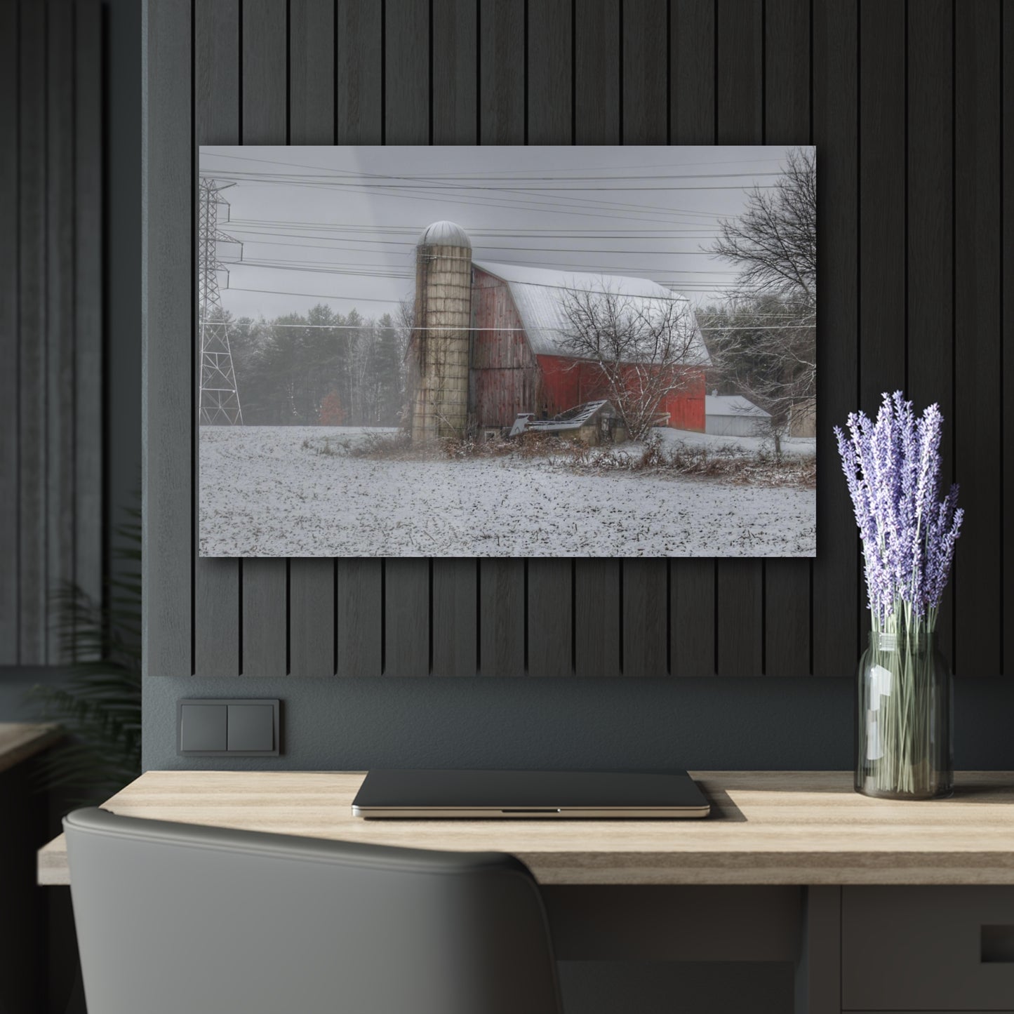 U R There Photography Arbela Road Red Rustic Farmhouse Acrylic Wall Print