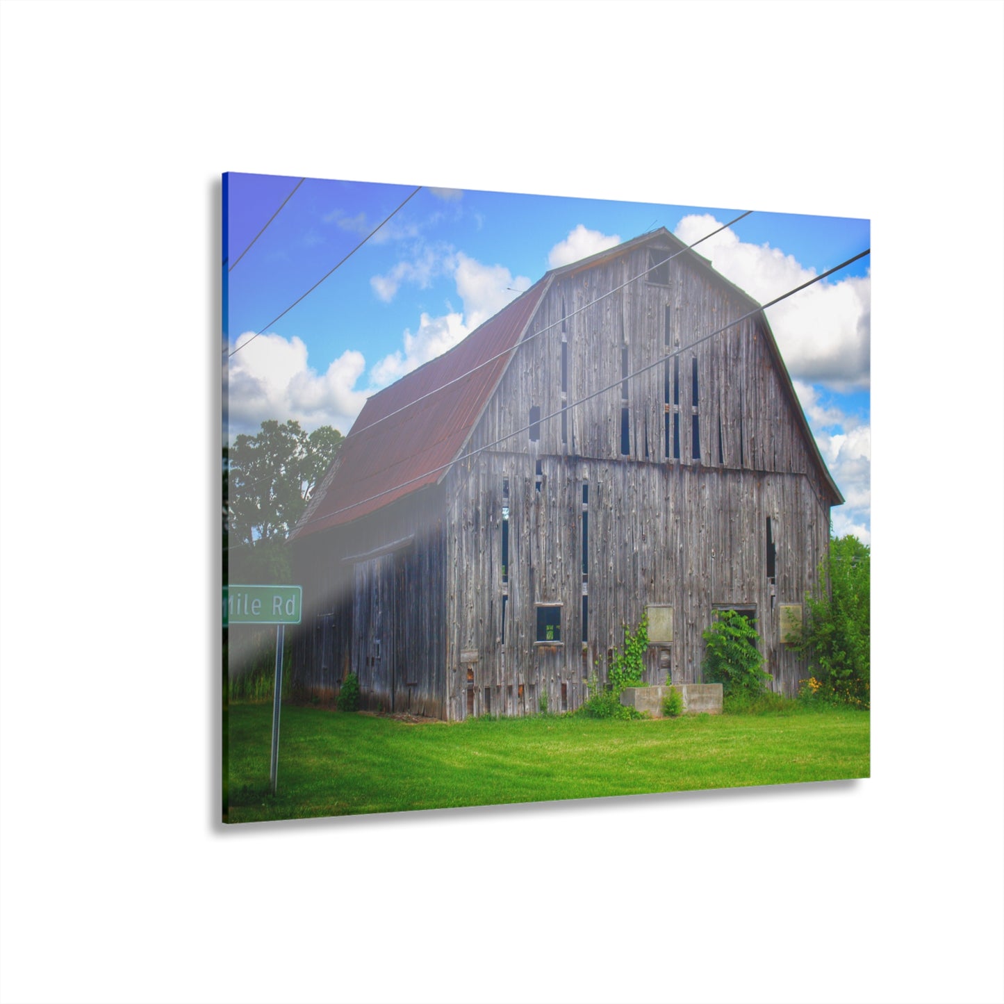 U R There Photography Schoenherr Road Grey II Rustic Farmhouse Acrylic Wall Print