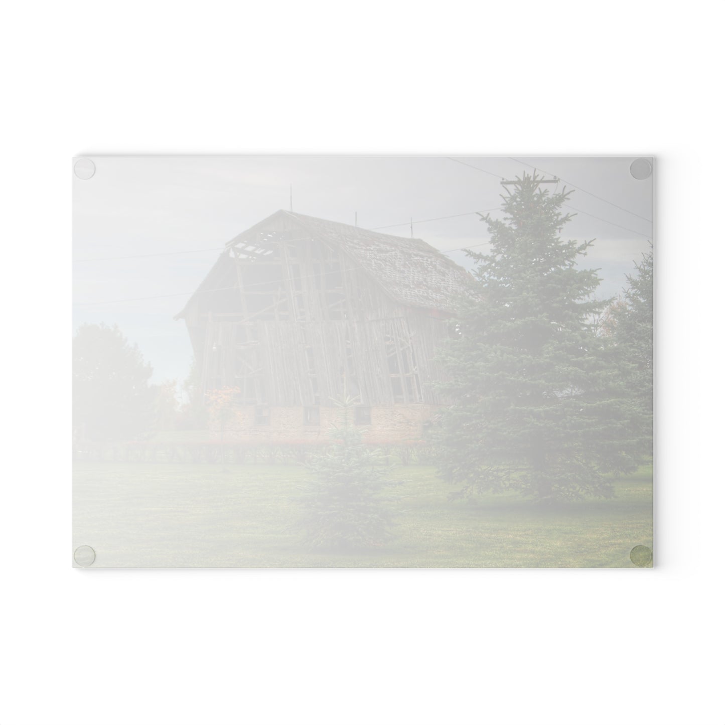 U R There Photography Rich Road Falling Grey I Rustic Farmhouse Tempered-Glass Cutting Board