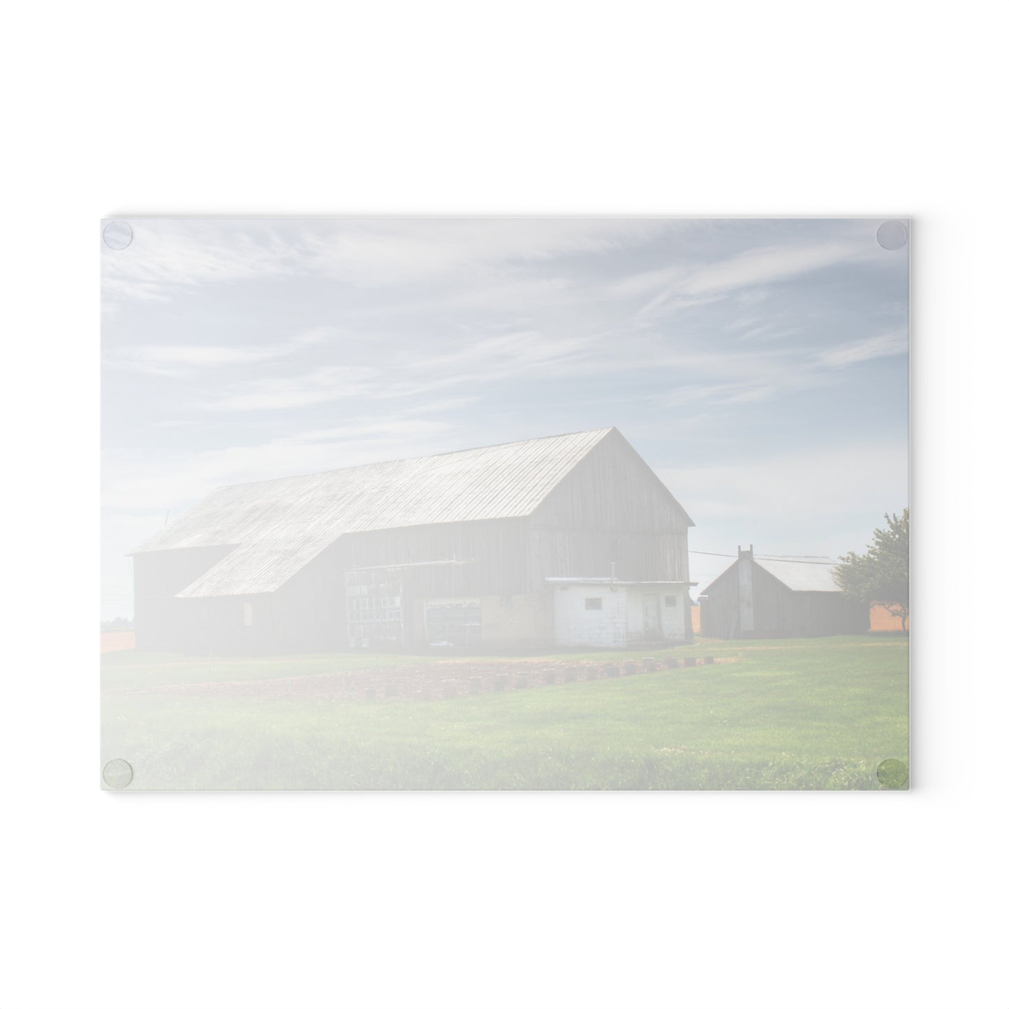 U R There Photography Bay Port Road Greys Rustic Farmhouse Tempered-Glass Cutting Board