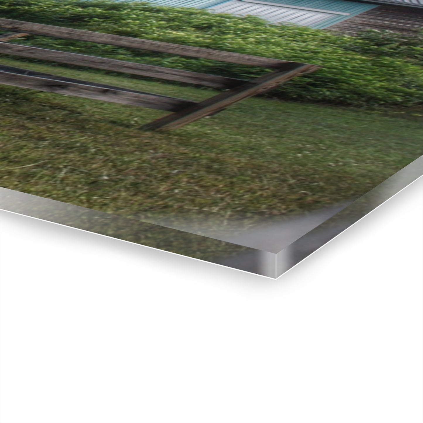 U R There Photography Harris Road Grey Rustic Farmhouse Acrylic Wall Print