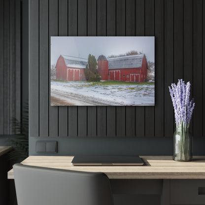 U R There Photography Holmes Road Red II Rustic Farmhouse Acrylic Wall Print 14 "x 11"