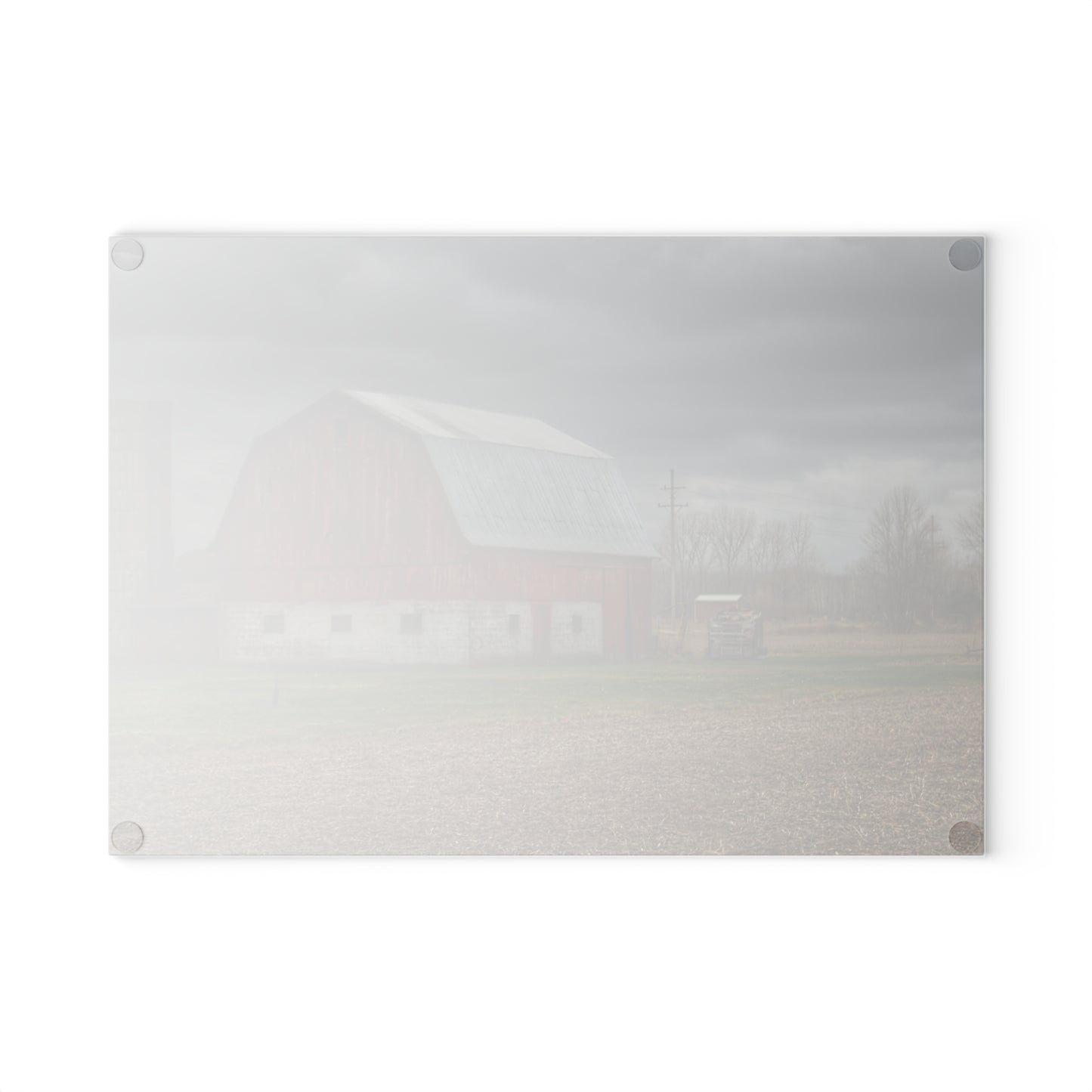 U R There Photography Murray Road Red Rustic Farmhouse Tempered-Glass Cutting Board