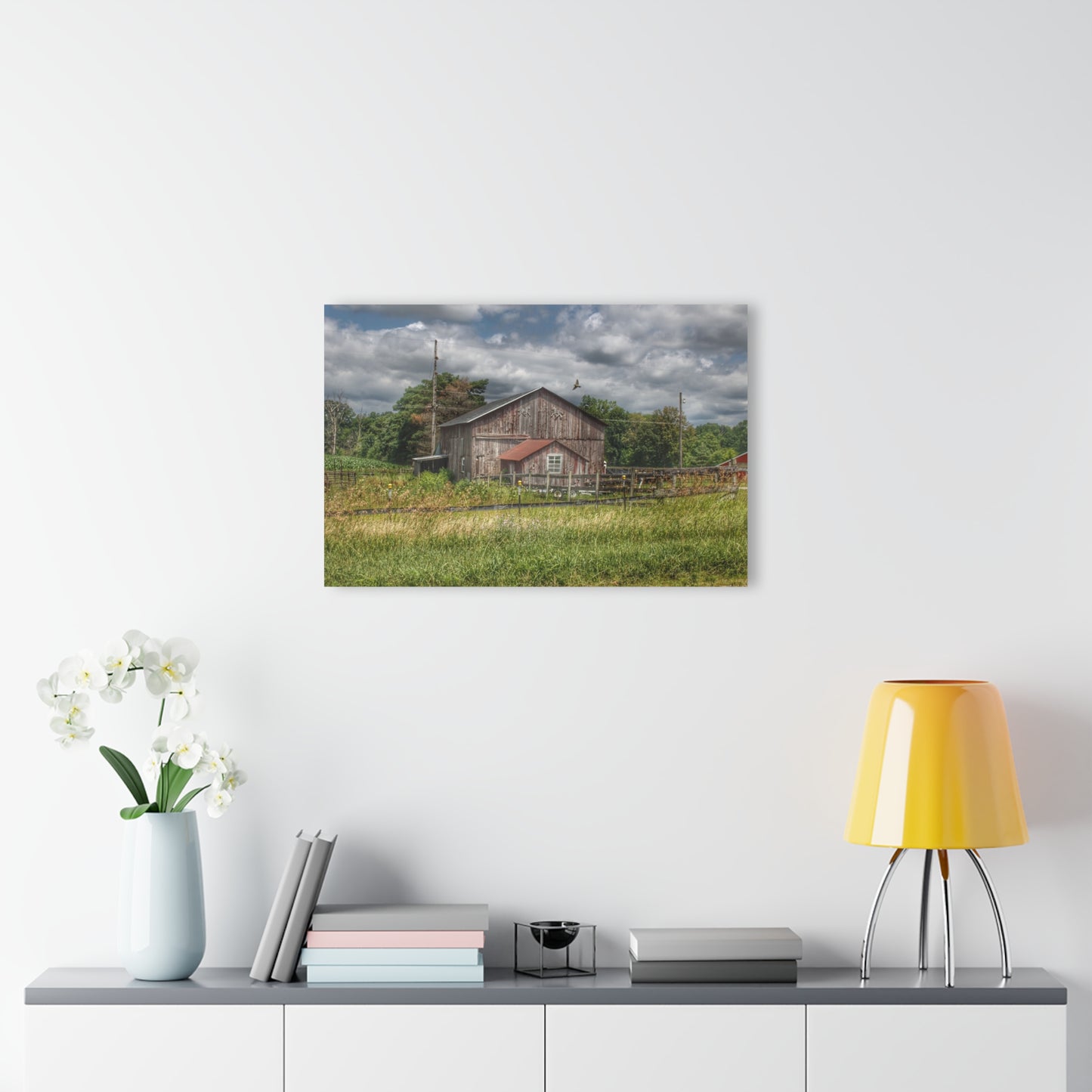 U R There Photography Millington Road Grey Horse Barn Rustic Farmhouse Acrylic Wall Print