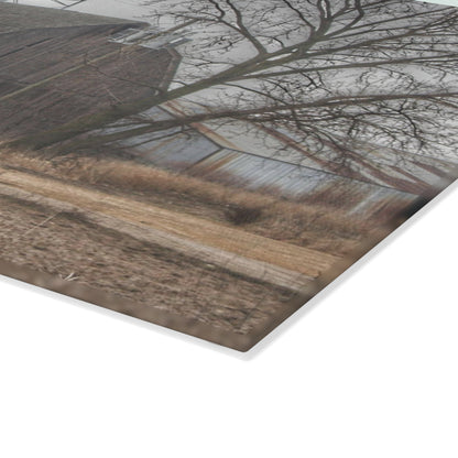 U R There Photography Barnes Road End of Days Rustic Farmhouse Tempered-Glass Cutting Board