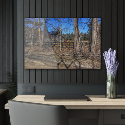 U R There Photography Brewer Road Grey Rustic Farmhouse Acrylic Wall Print