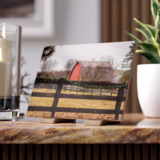 U R There Photography Beyond the Fence on Blood Road Rustic Farmhouse Decorative Ceramic Tile