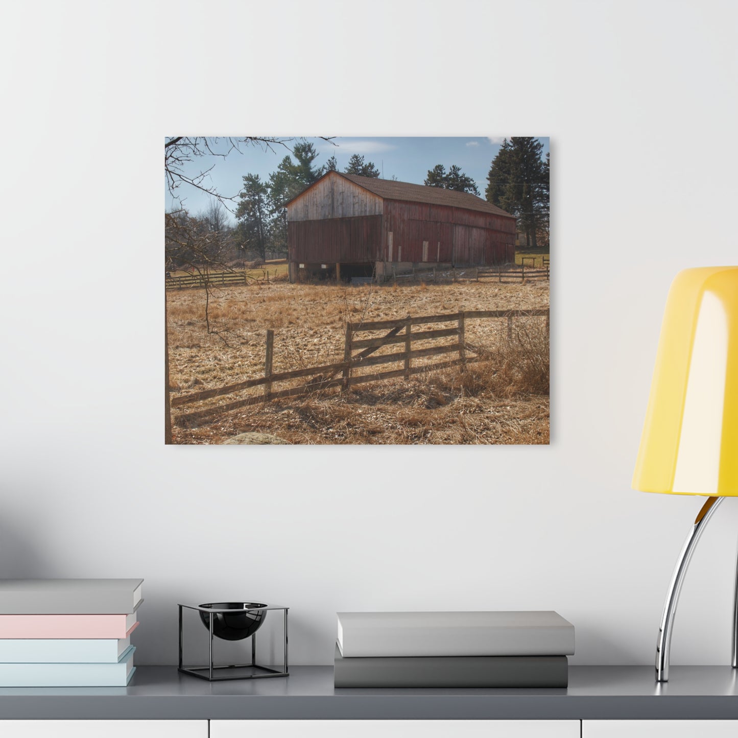 Barn Boutique Modern Farmhouse Acrylic Wall Print| Hough Road Rustic Red