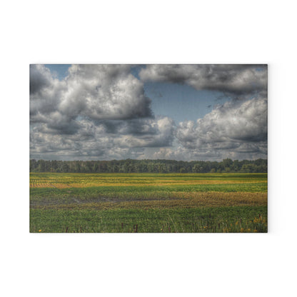 U R There Photography Skies of September Rustic Farmhouse Tempered-Glass Cutting Board