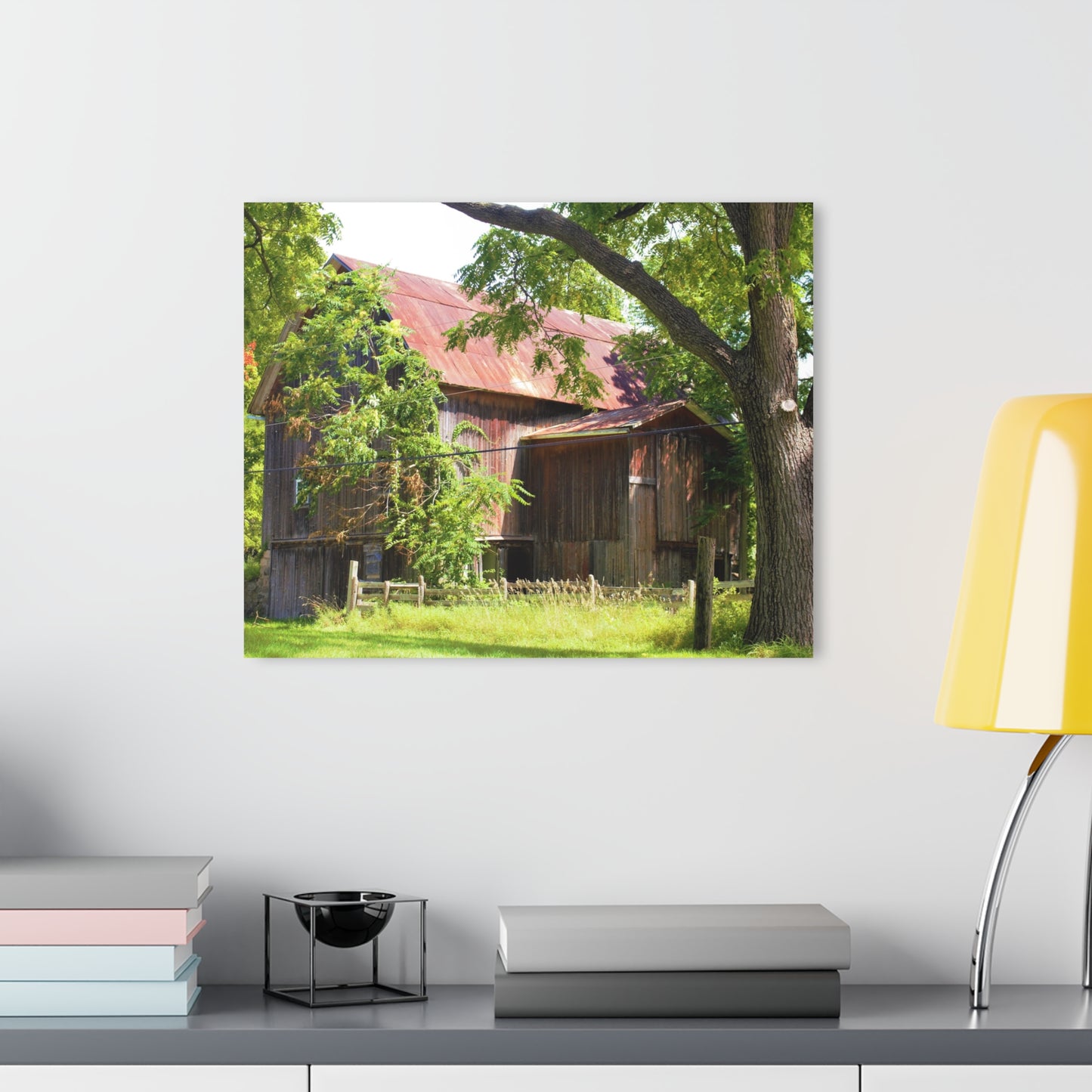 U R There Photography Oxford Rusted Red III Rustic Farmhouse Acrylic Wall Print
