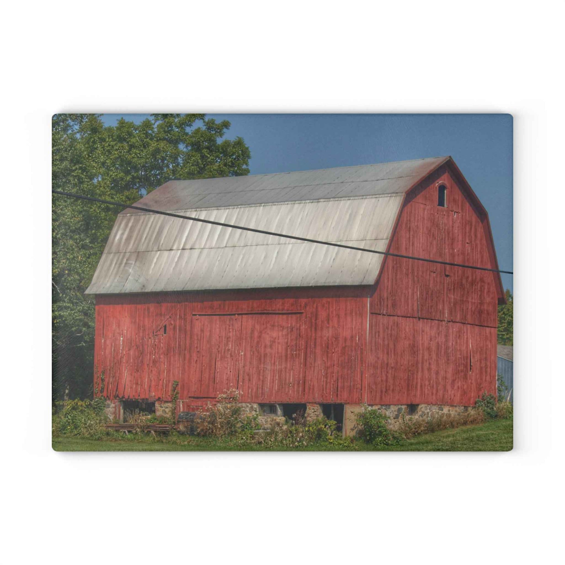 U R There Photography Belsay Road Red Rustic Farmhouse Tempered-Glass Cutting Board