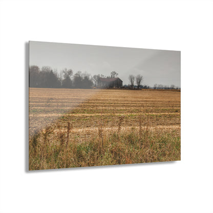 U R There Photography Freiberger Road Grey Across the Field Rustic Farmhouse Acrylic Wall Print