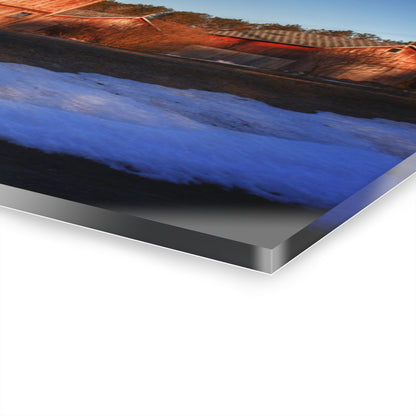 U R There Photography M-15 Reds in Winter Rustic Farmhouse Acrylic Wall Print