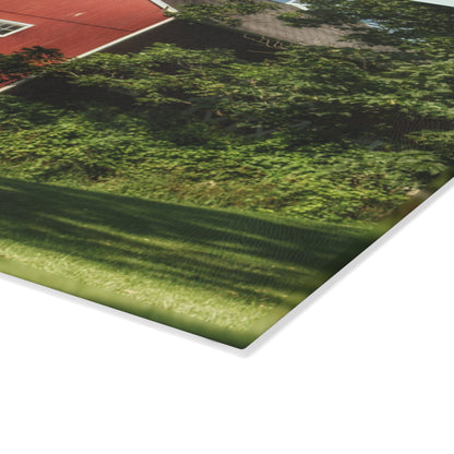 U R There Photography Oxford Red Rustic Farmhouse Tempered-Glass Cutting Board