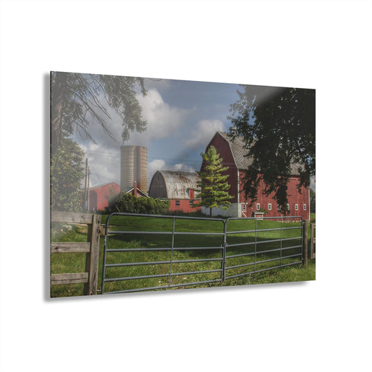 Hough Road Reds and Silo I Rustic Farmhouse Acrylic Wall Print